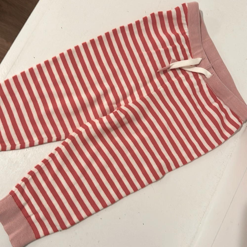 12-18 month baby Biden jogger pants light weight drawstring red white and pink